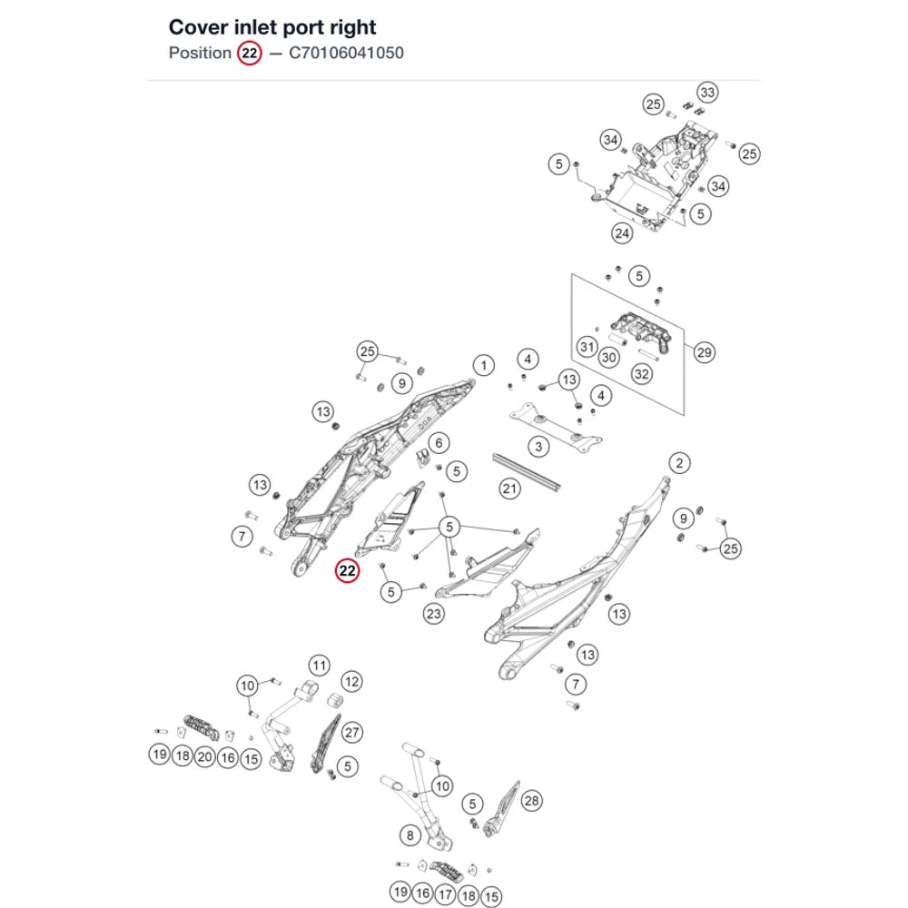 Cover inlet port right