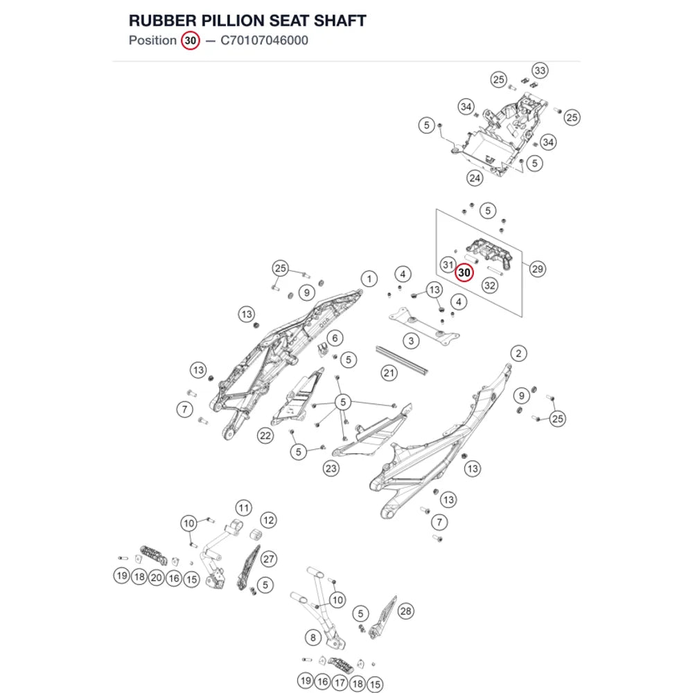 RUBBER PILLION SEAT SHAFT