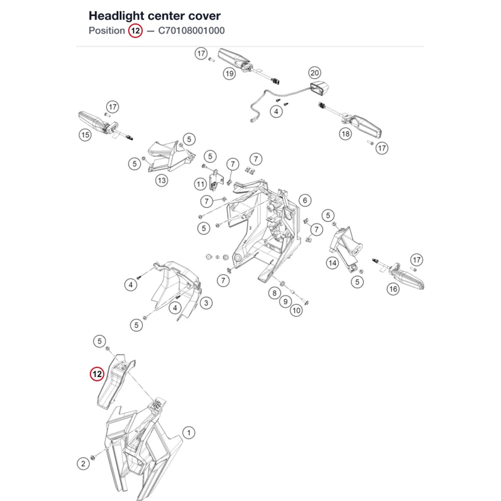 Headlight center cover