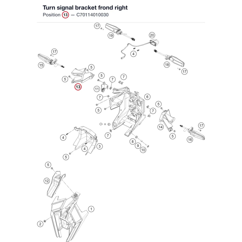 Turn signal bracket frond right