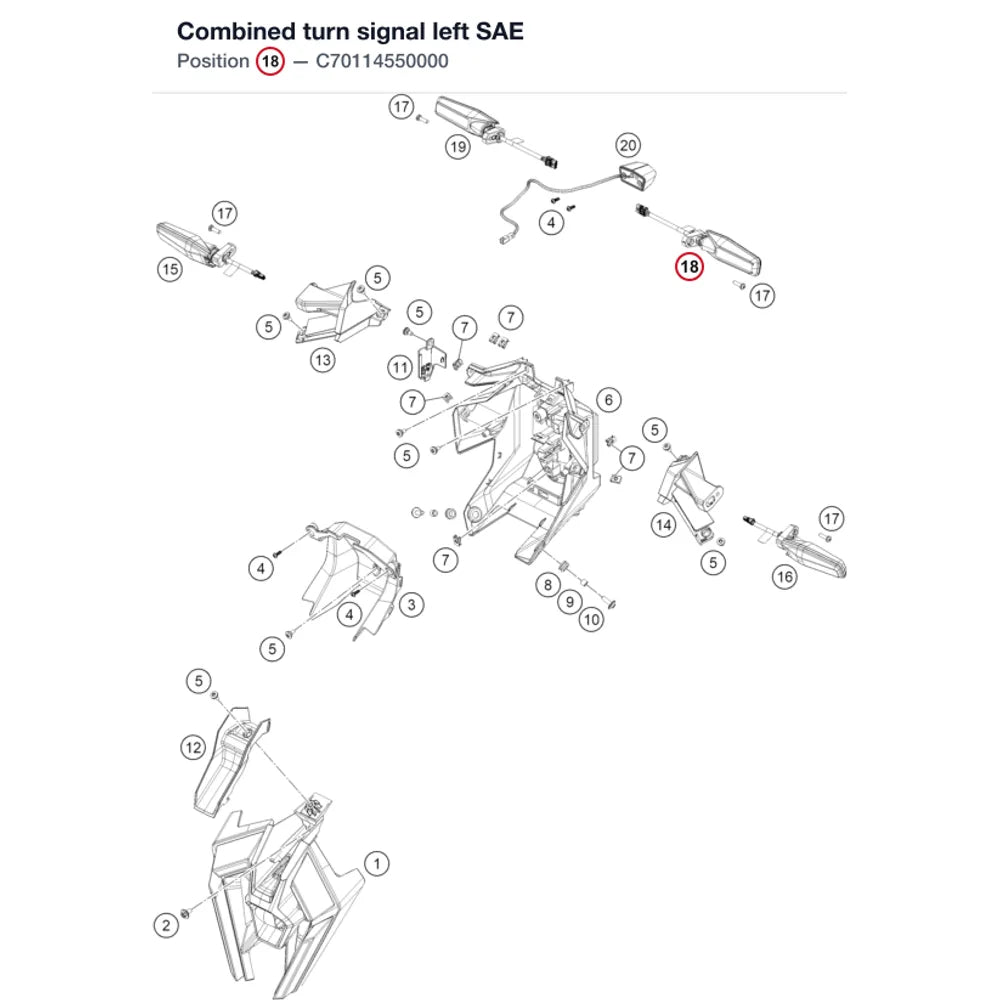 Combined turn signal left SAE
