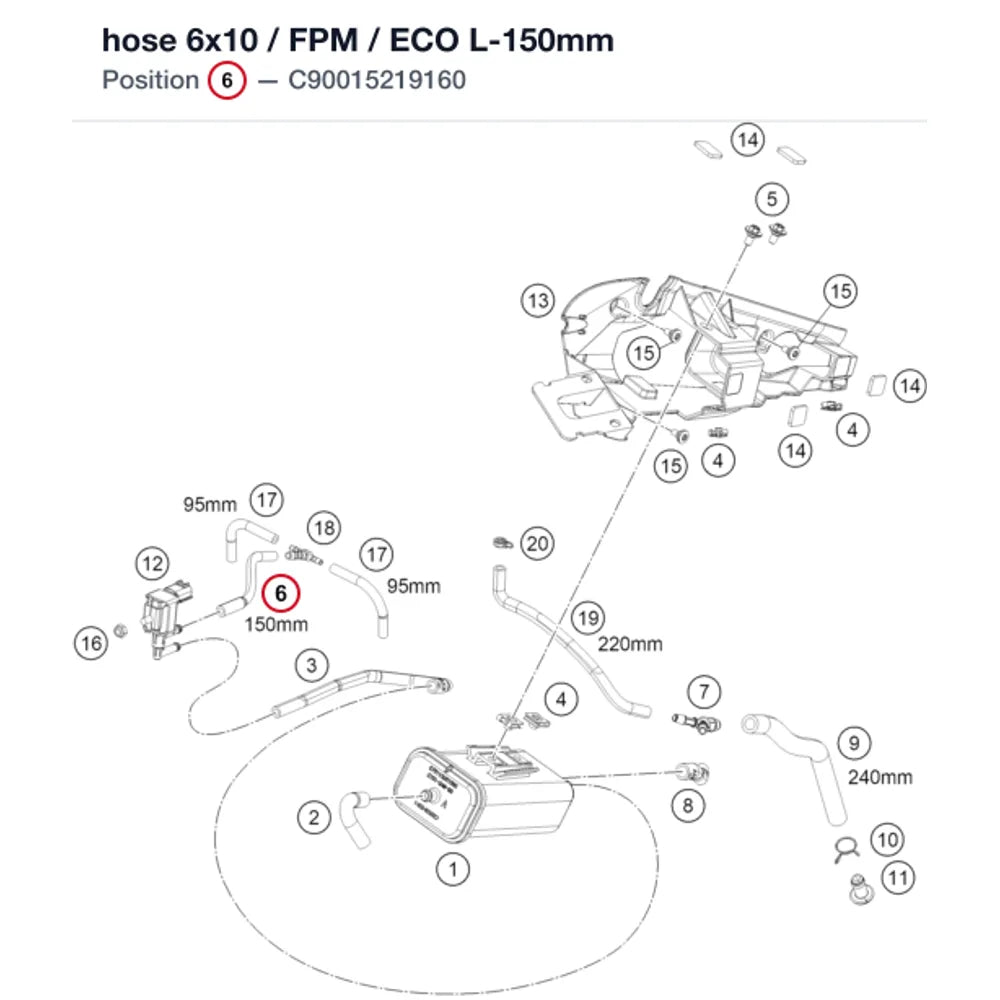 hose  6x10 / FPM / ECO L-150mm