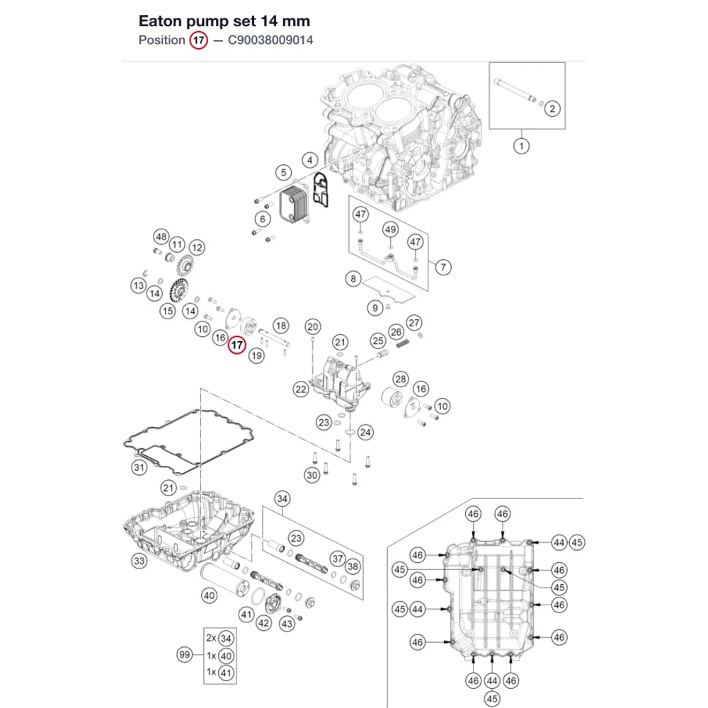 Eaton pump set 14 mm