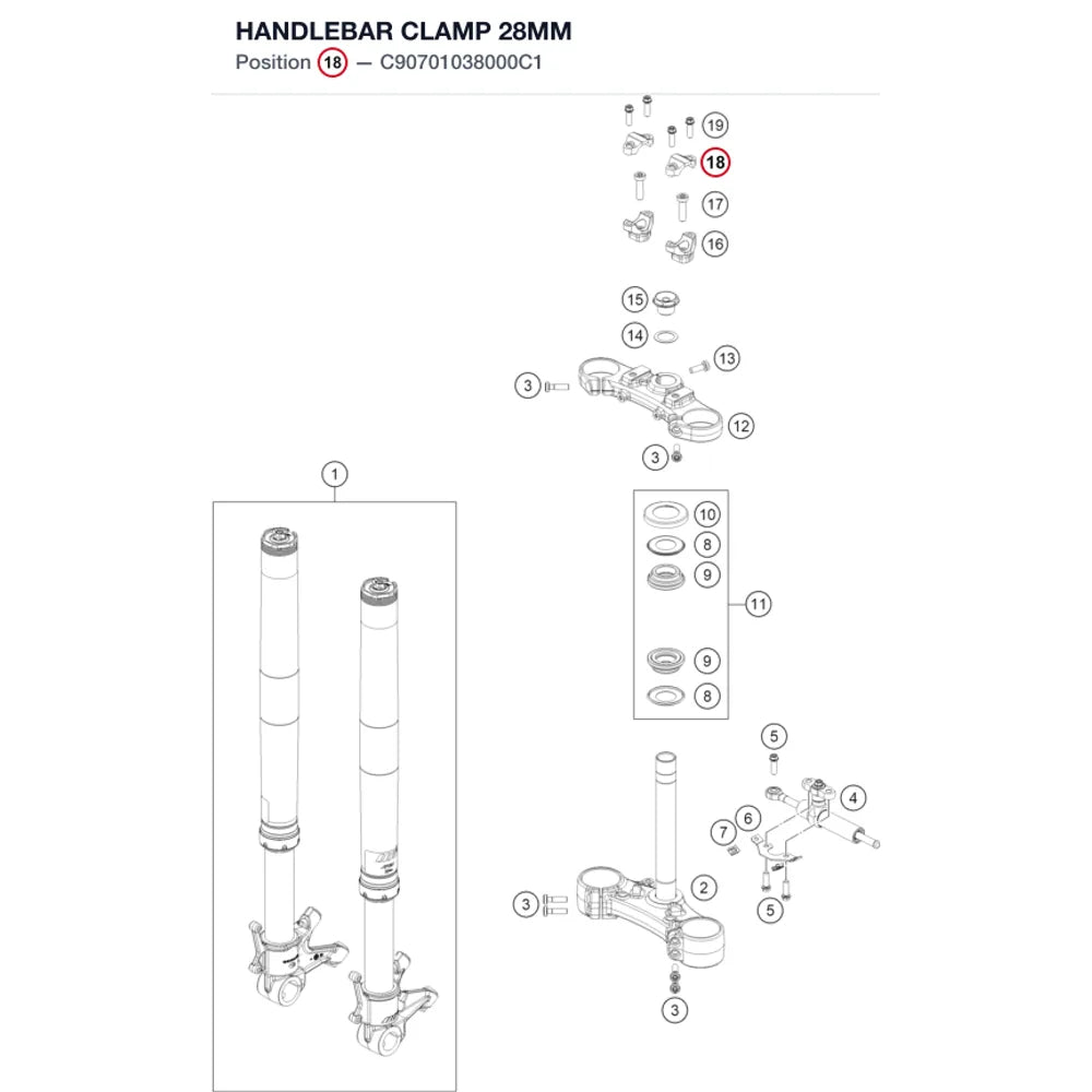HANDLEBAR CLAMP 28MM