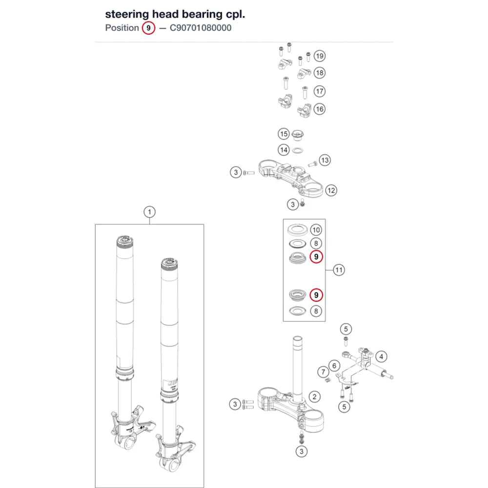 steering head bearing cpl.