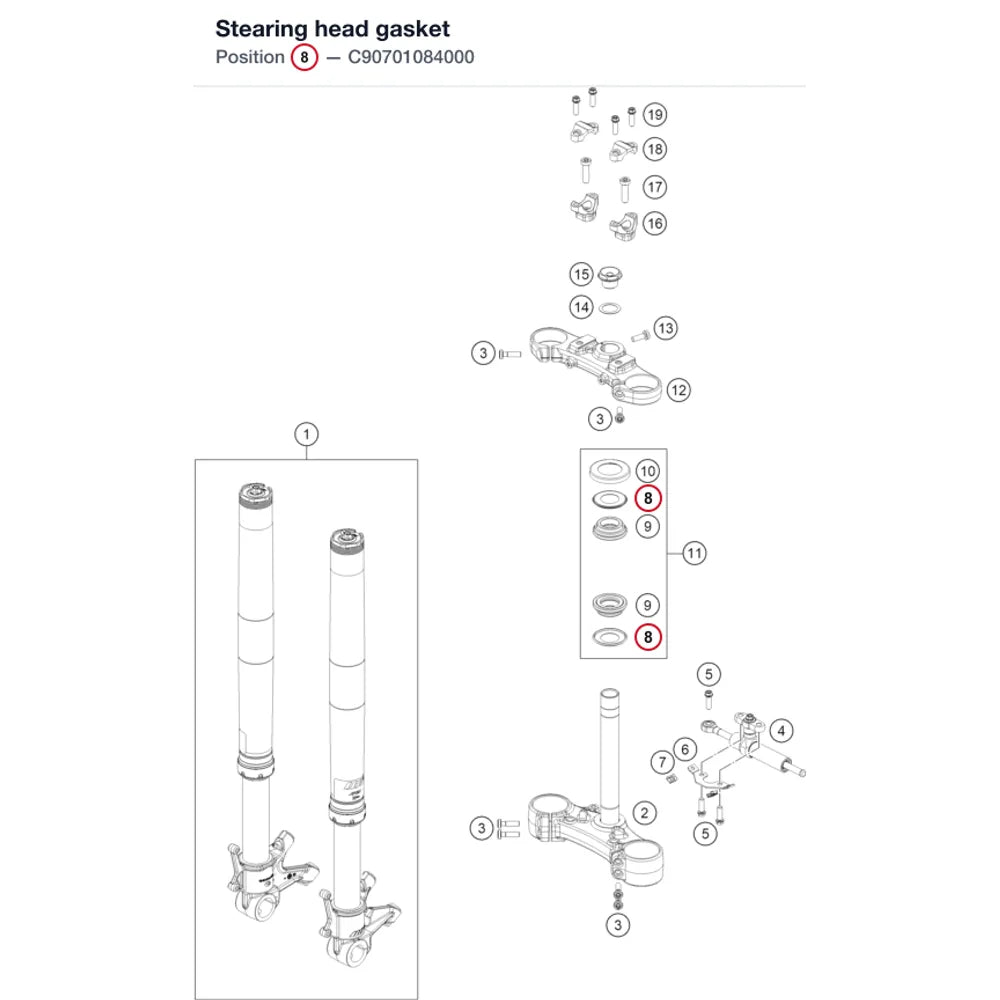 Stearing head gasket