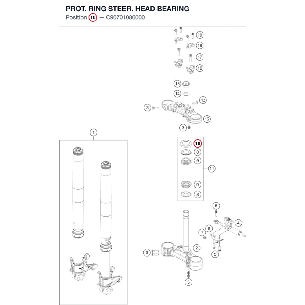 PROT. RING STEER. HEAD BEARING