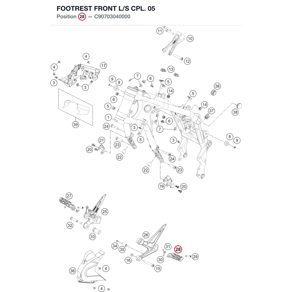 FOOTREST FRONT L/S CPL.   05