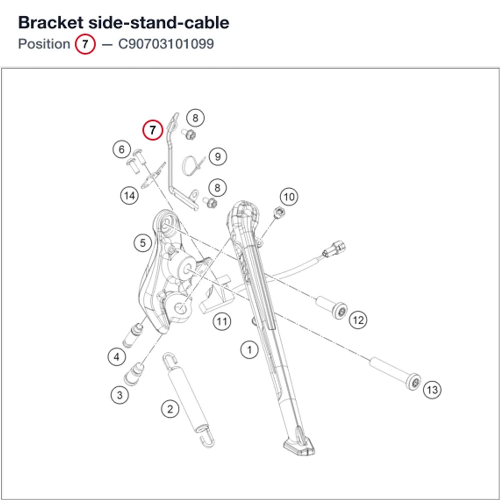 Bracket side-stand-cable