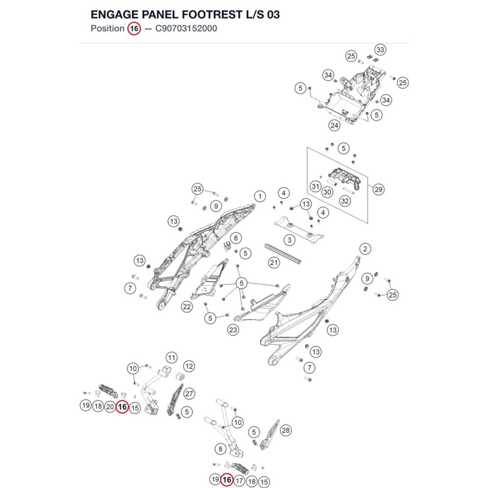 ENGAGE PANEL FOOTREST L/S   03