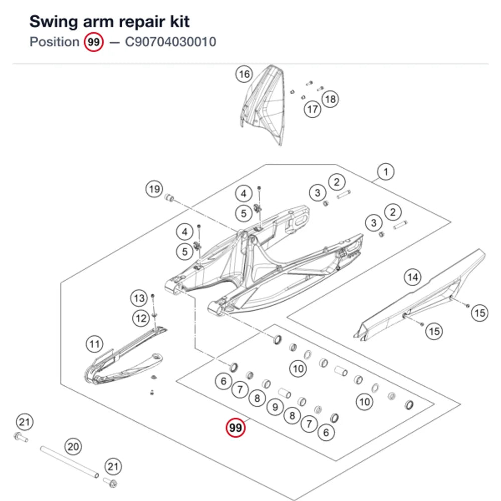 Swing arm repair kit