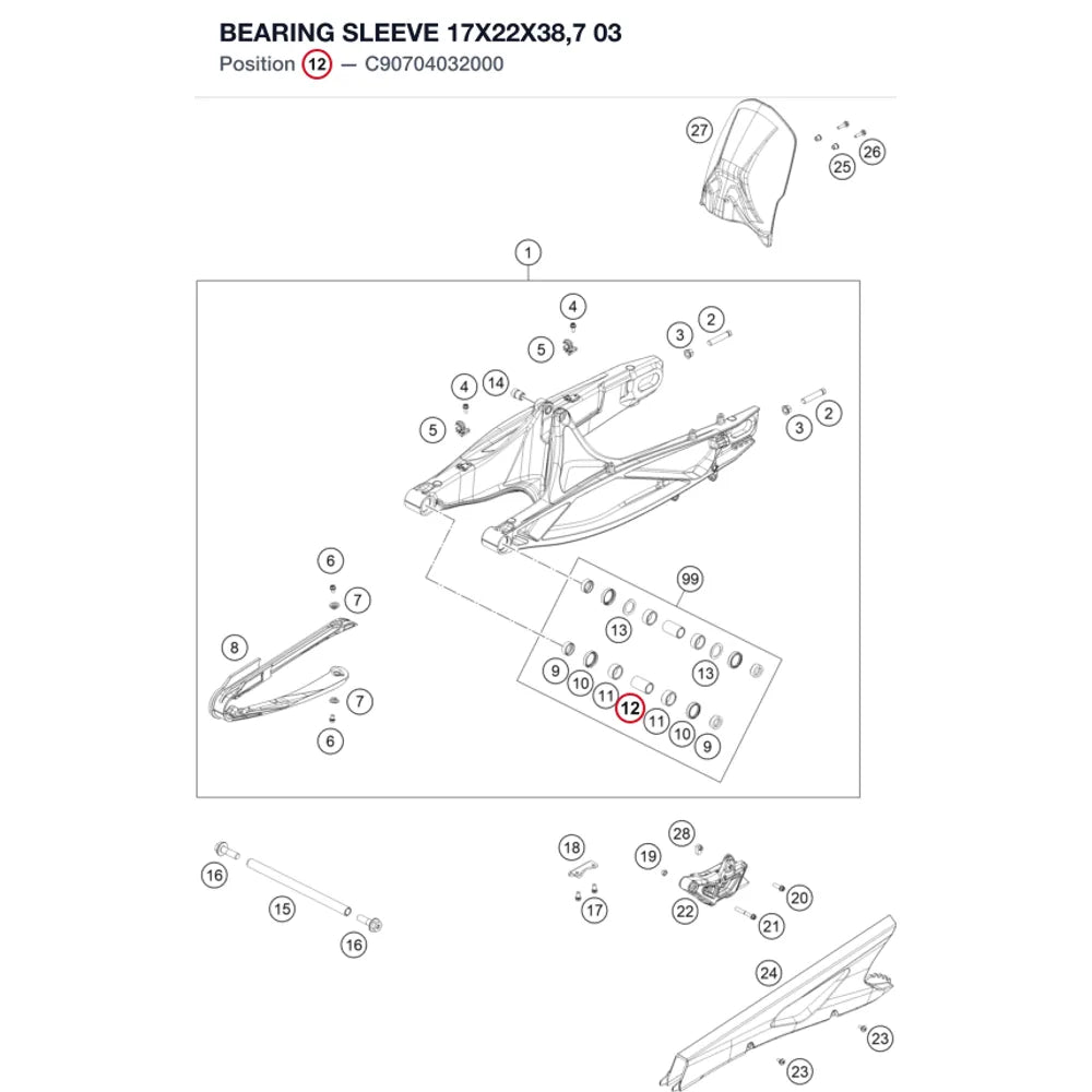 BEARING SLEEVE 17X22X38,7   03