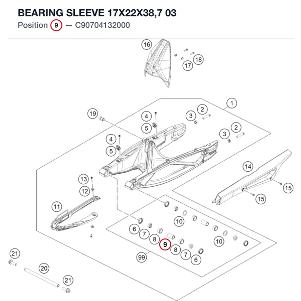 BEARING SLEEVE 17X22X38,7   03