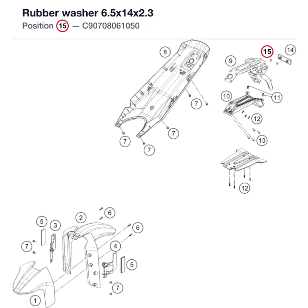 Rubber washer 6.5x14x2.3