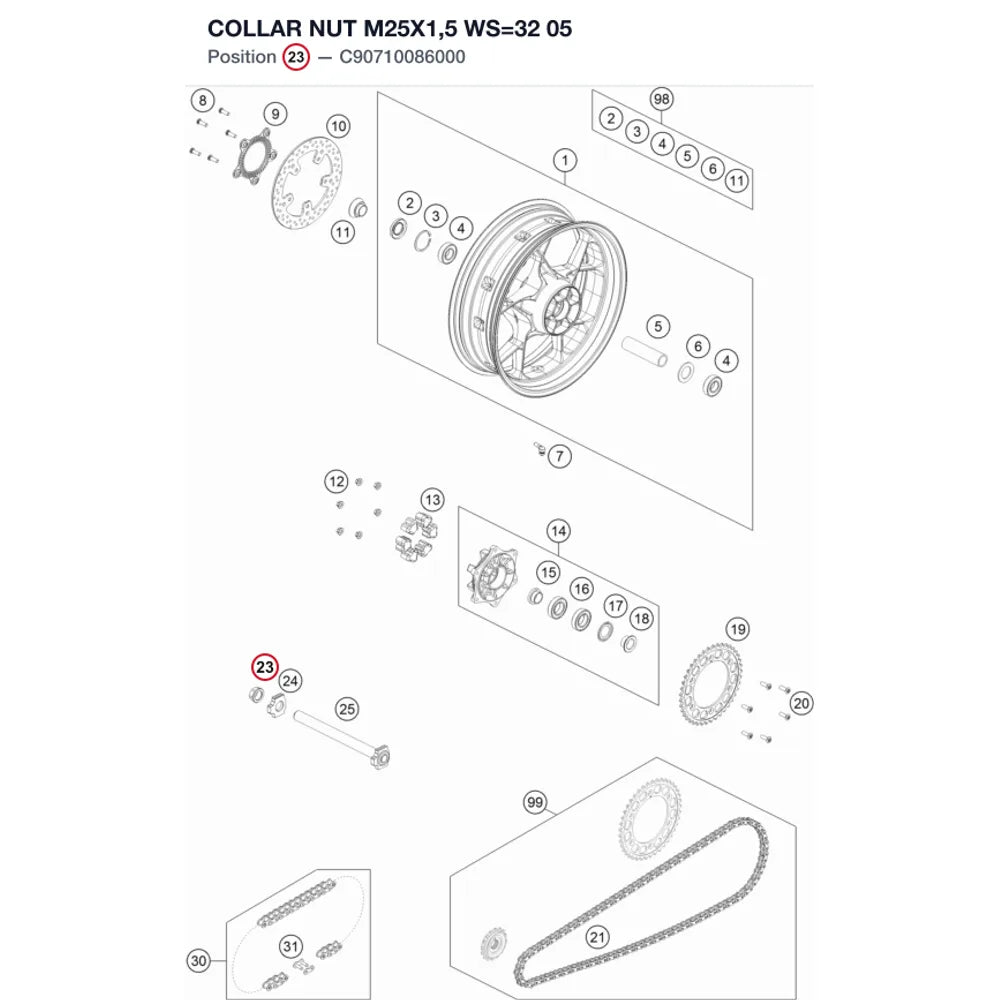COLLAR NUT M25X1,5 WS=32    05