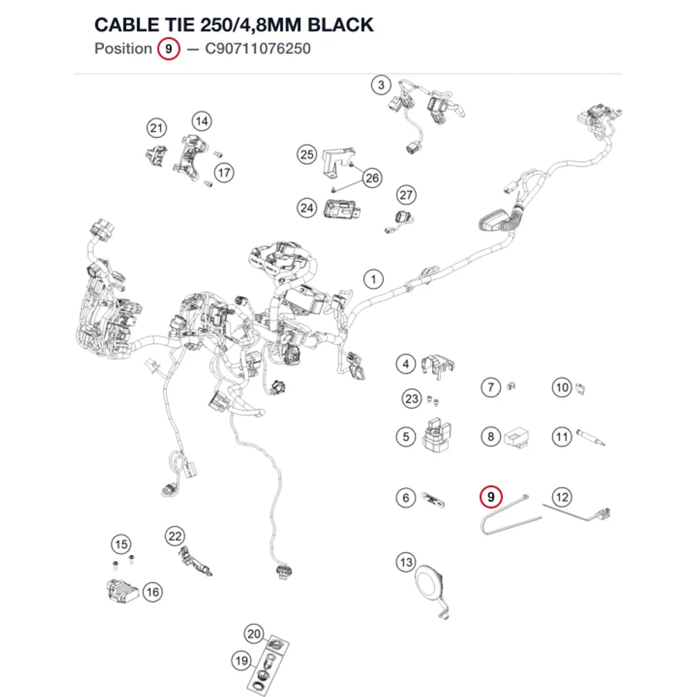 CABLE TIE 250/4,8MM BLACK