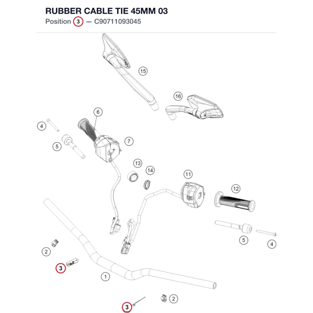 RUBBER CABLE TIE 45MM       03