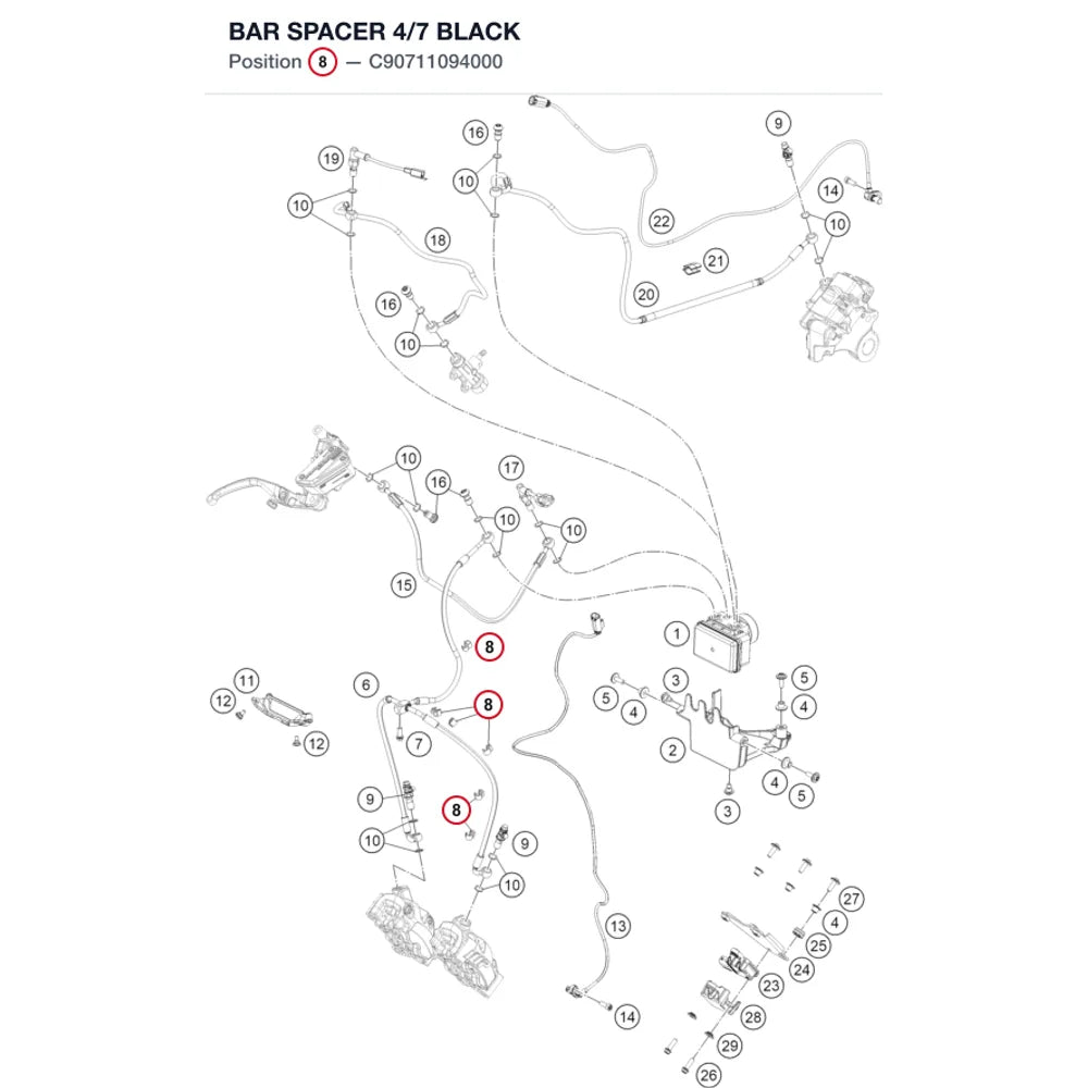 BAR SPACER 4/7 BLACK