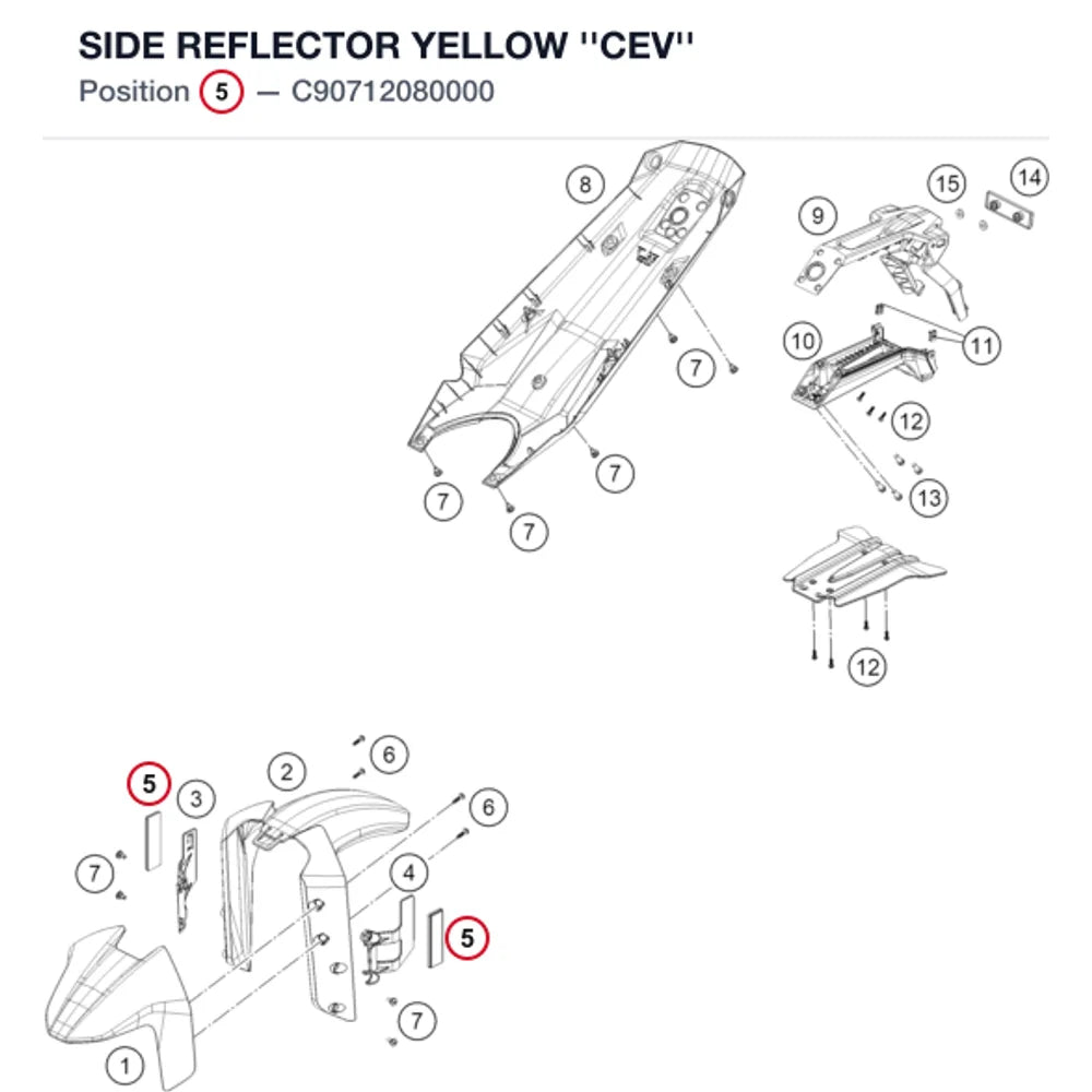 SIDE REFLECTOR YELLOW ''CEV''
