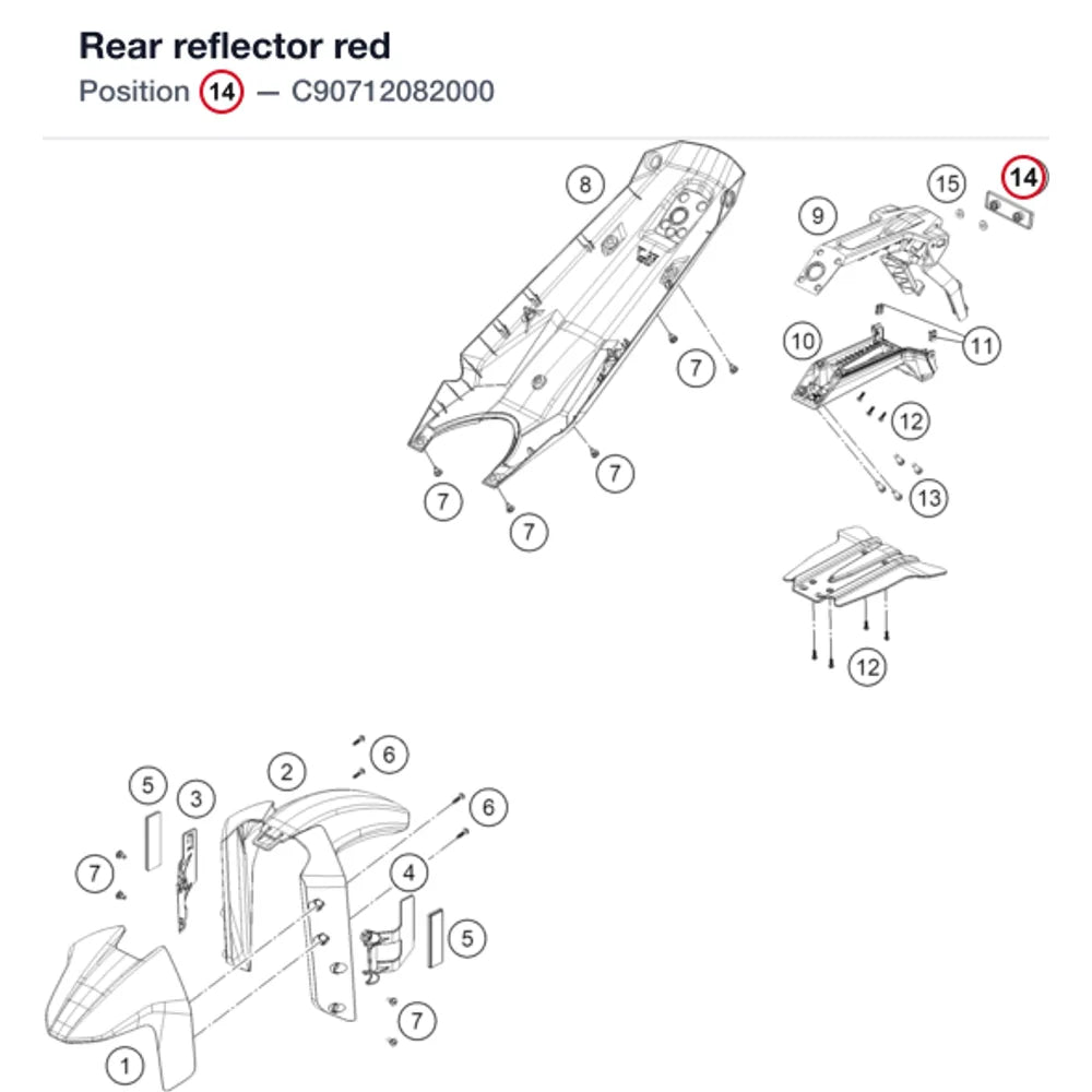 Rear reflector red