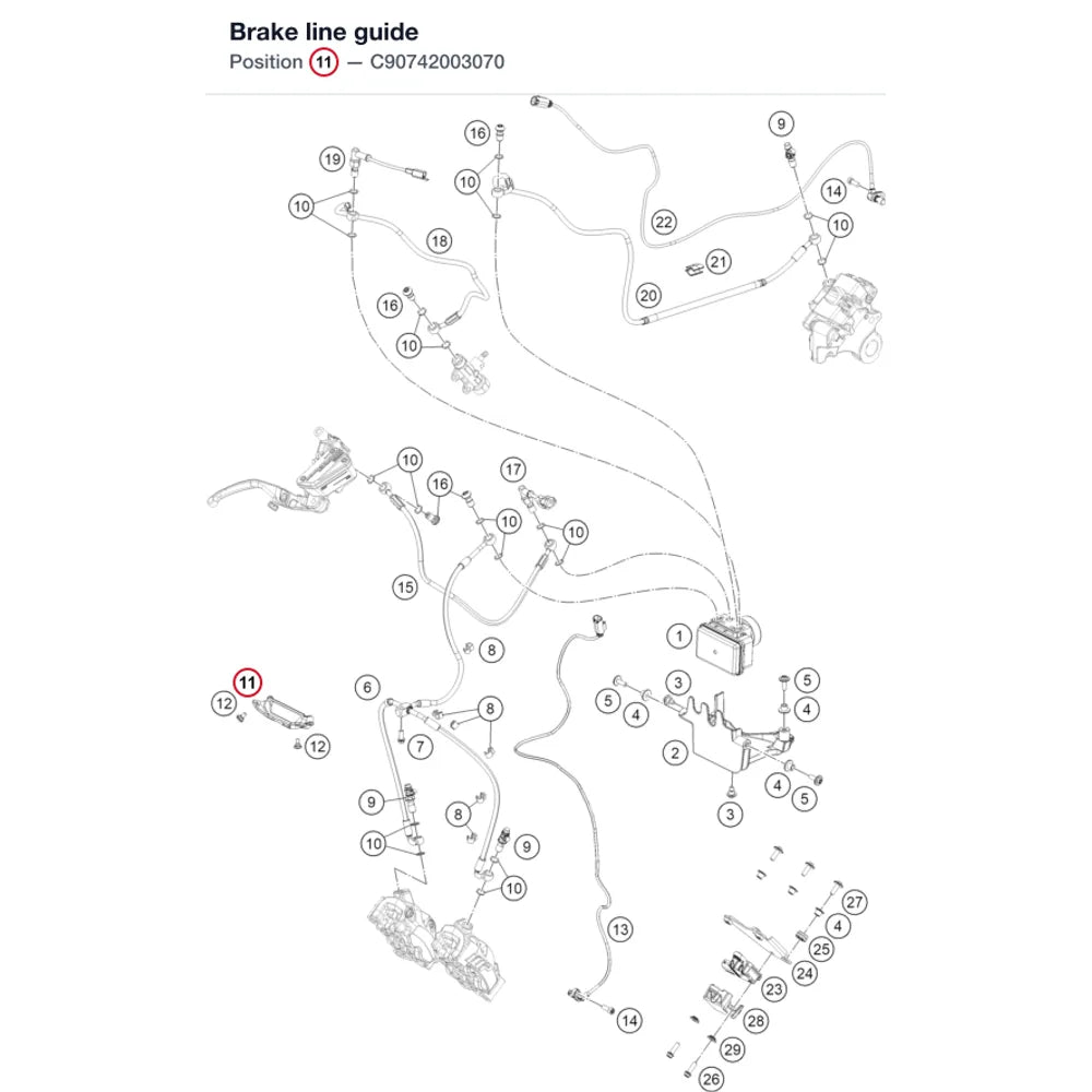 Brake line guide