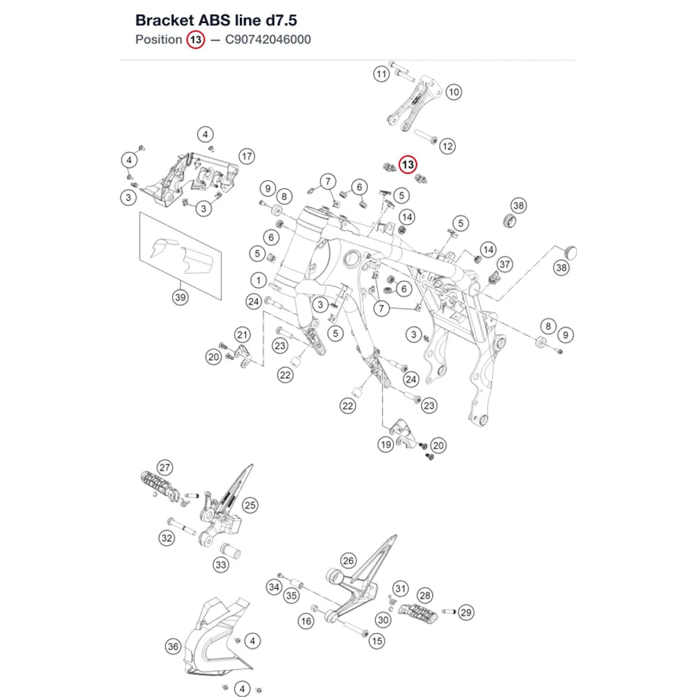 Bracket ABS line d7.5