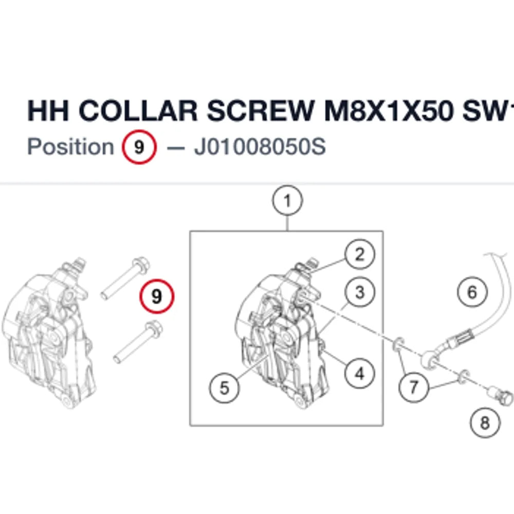 HH COLLAR SCREW M8X1X50 SW12SS