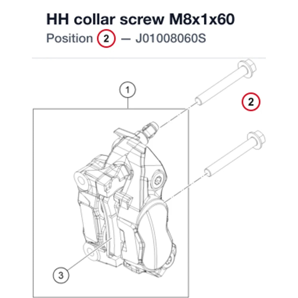 HH collar screw M8x1x60
