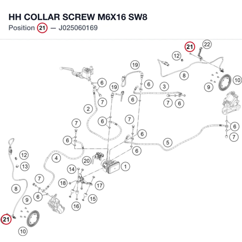 HH COLLAR SCREW M6X16 SW8