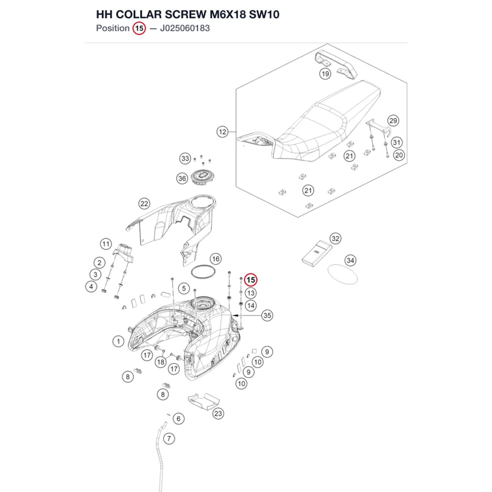 HH COLLAR SCREW M6X18  SW10