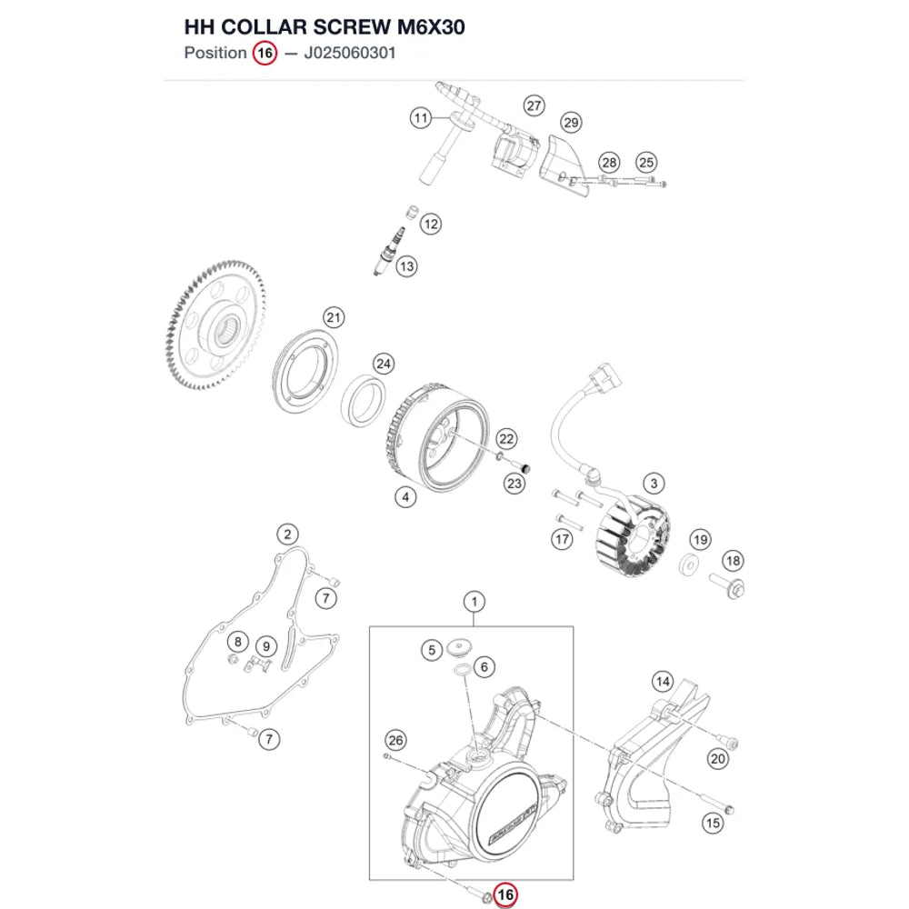 HH COLLAR SCREW M6X30
