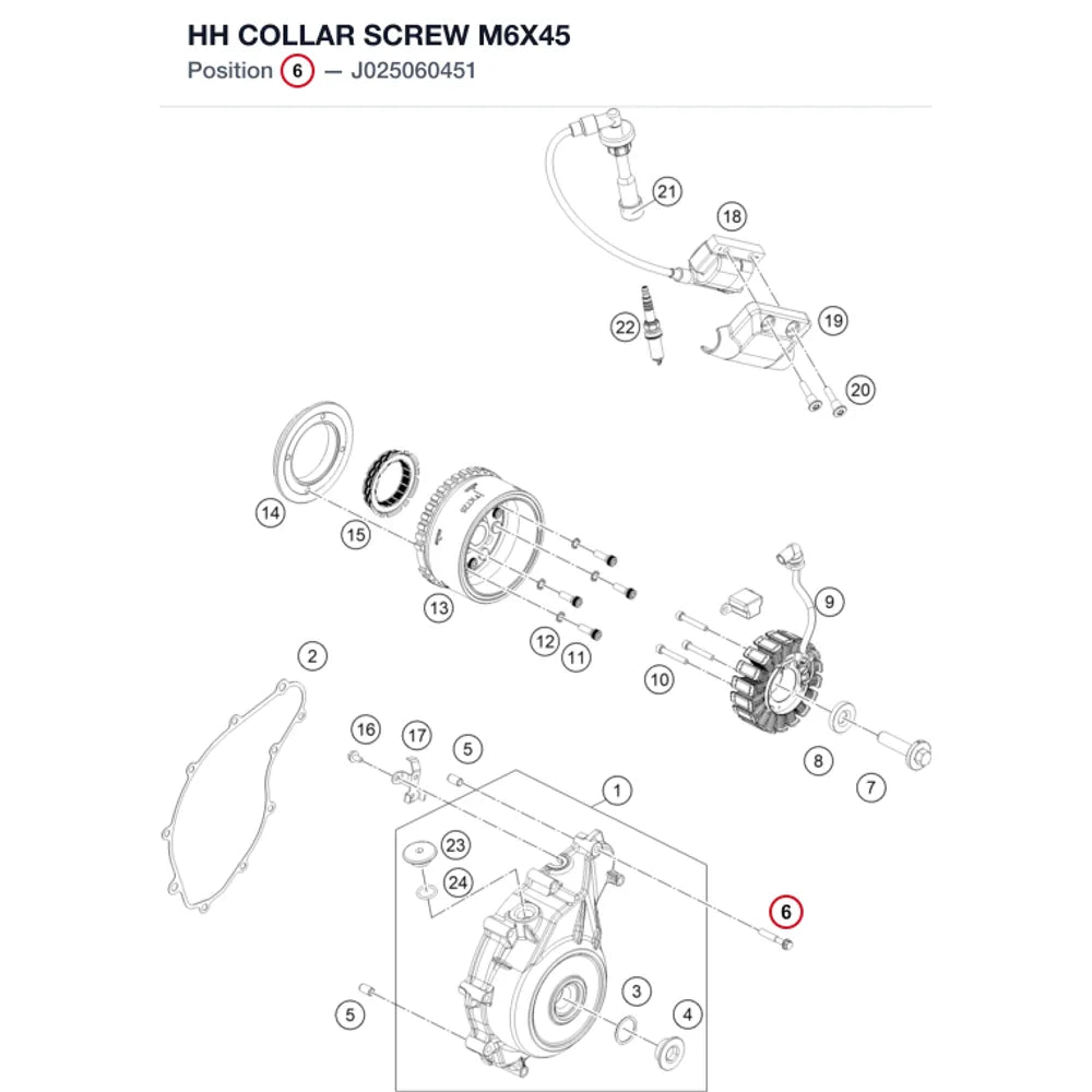 HH COLLAR SCREW M6X45