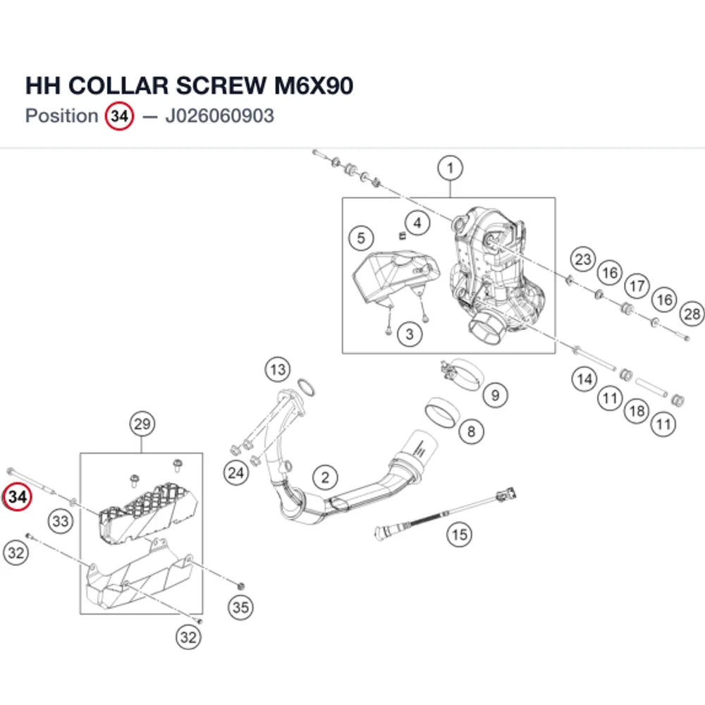 HH COLLAR SCREW M6X90
