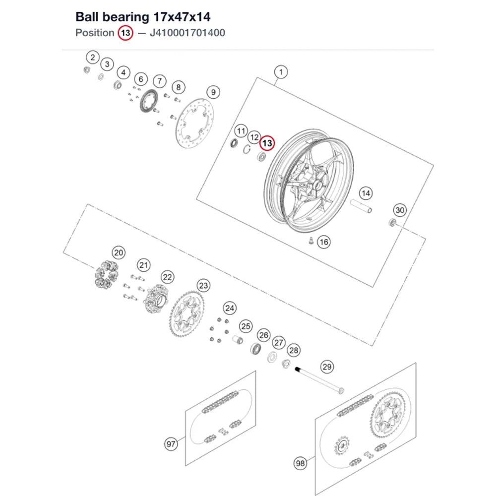 Ball bearing 17x47x14