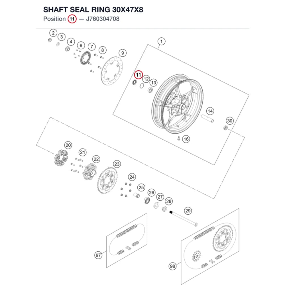 SHAFT SEAL RING 30X47X8