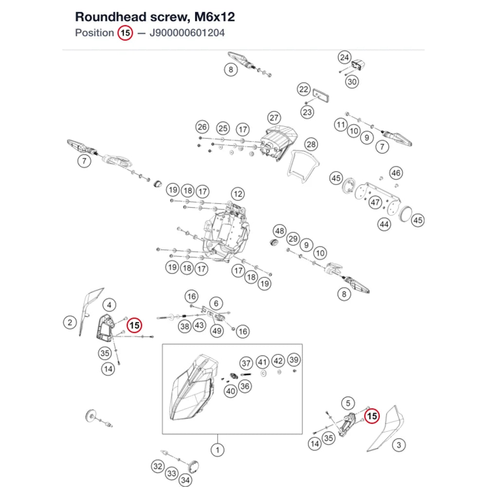 Roundhead screw, M6x12
