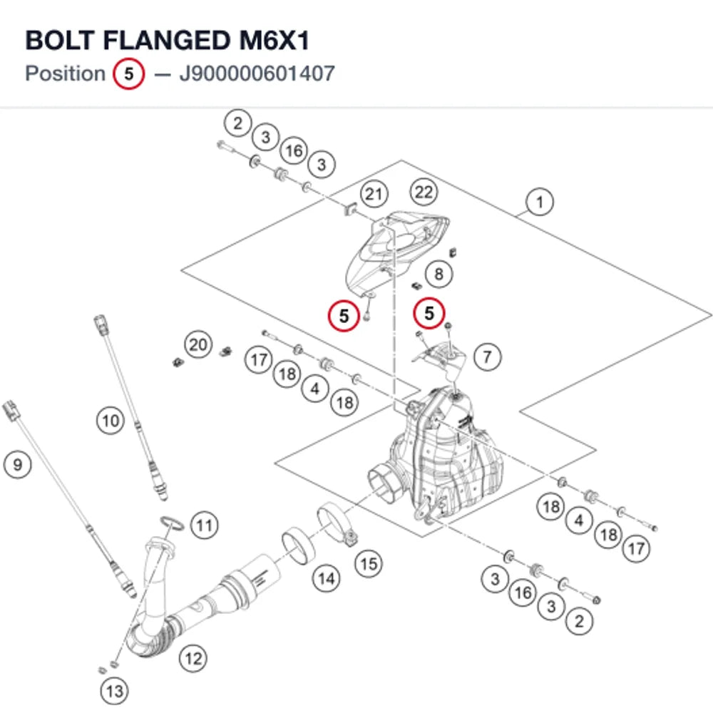 BOLT FLANGED M6X1