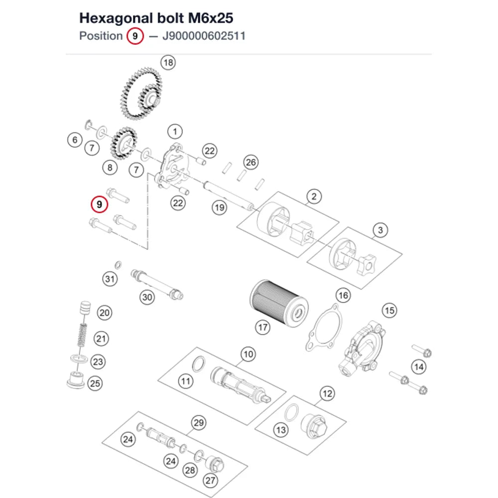 Hexagonal bolt M6x25