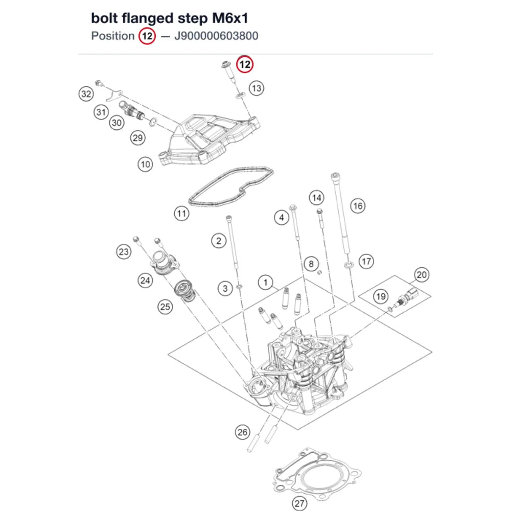 bolt flanged step M6x1