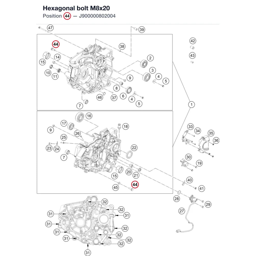 Hexagonal bolt M8x20