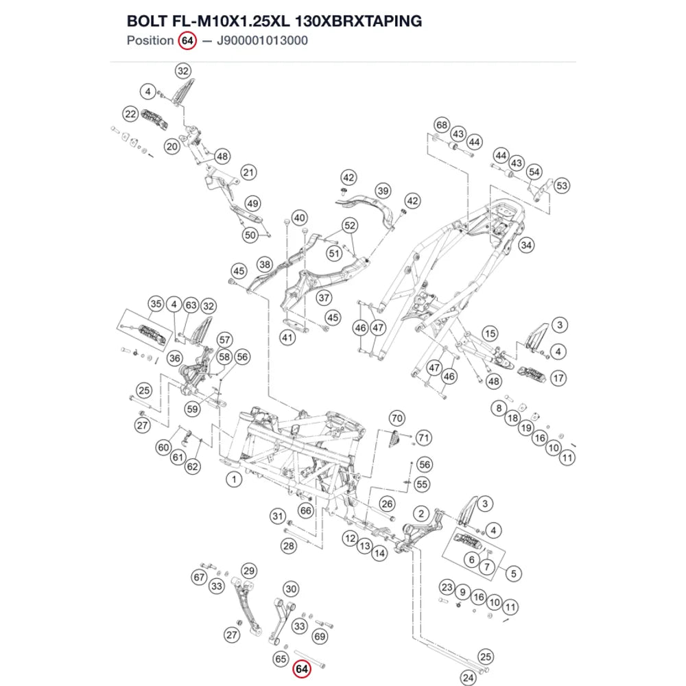BOLT FL-M10X1.25XL 130XBRXTAPING