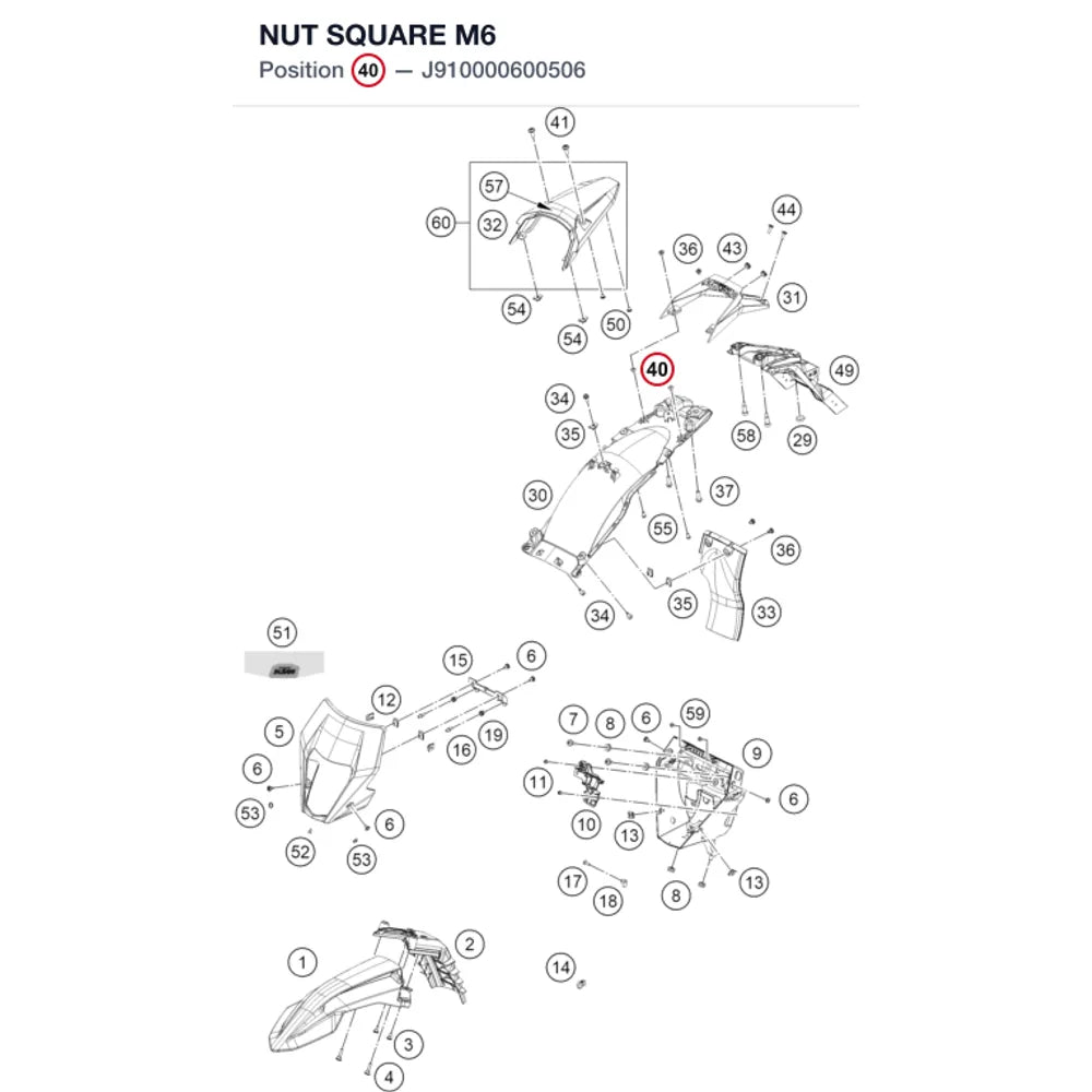 NUT SQUARE M6