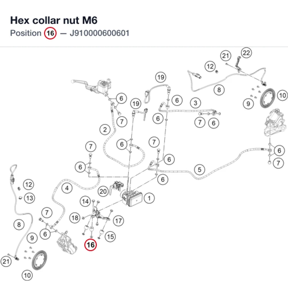 Hex collar nut M6