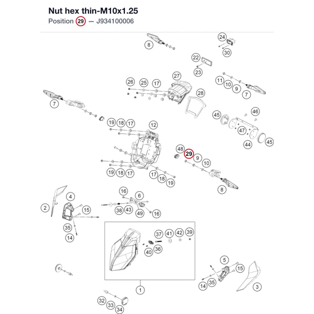Nut hex thin-M10x1.25