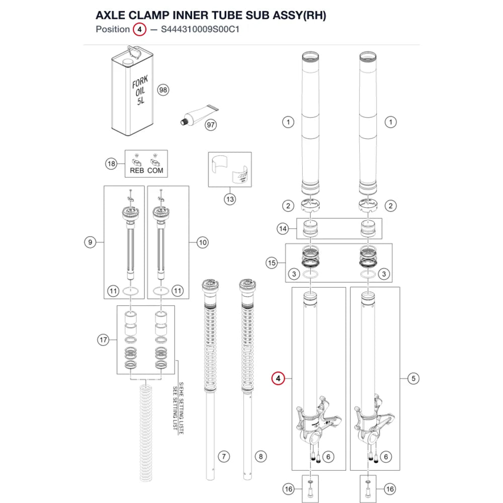 AXLE CLAMP INNER TUBE SUB ASSY(RH)