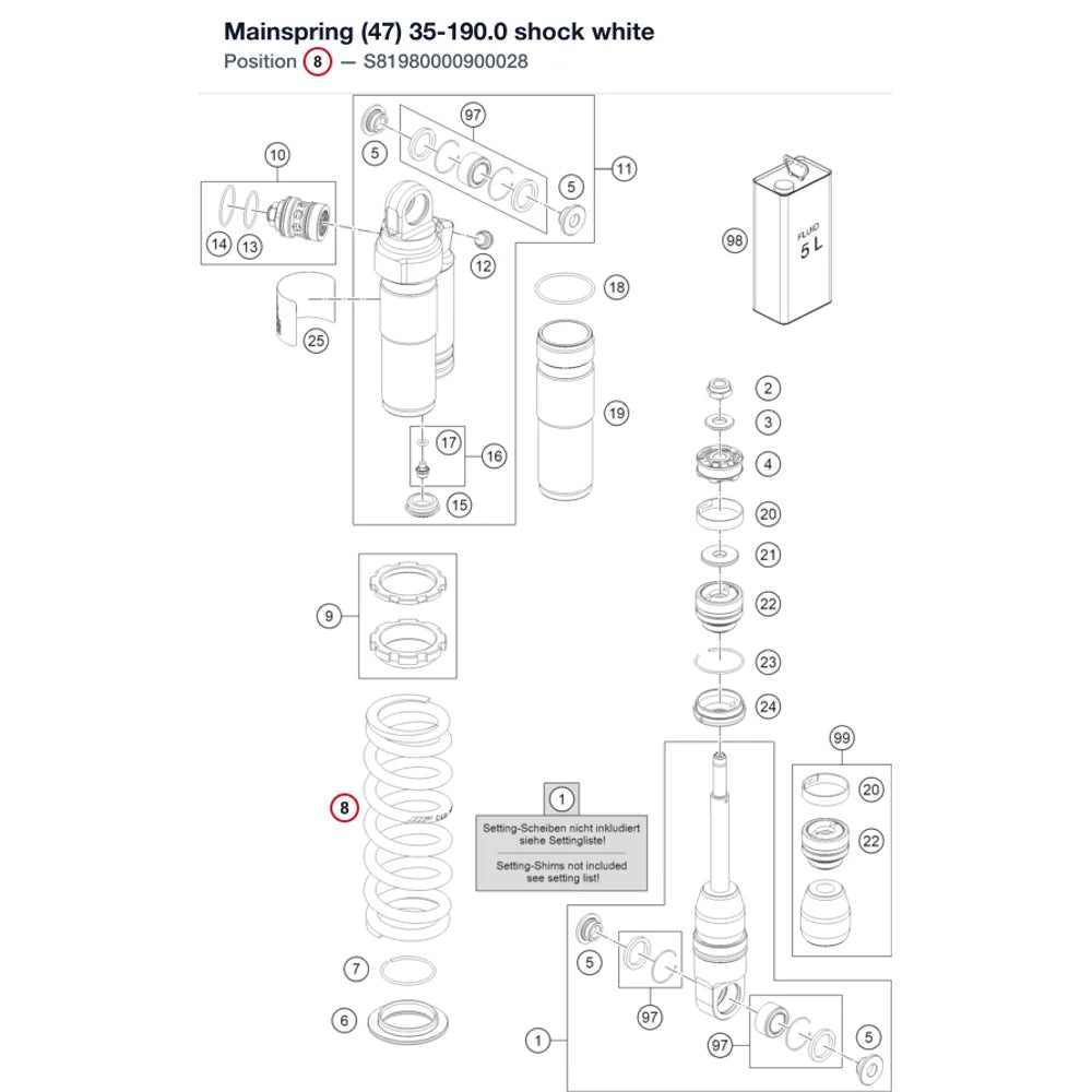 Mainspring (47) 35-190.0 shock white