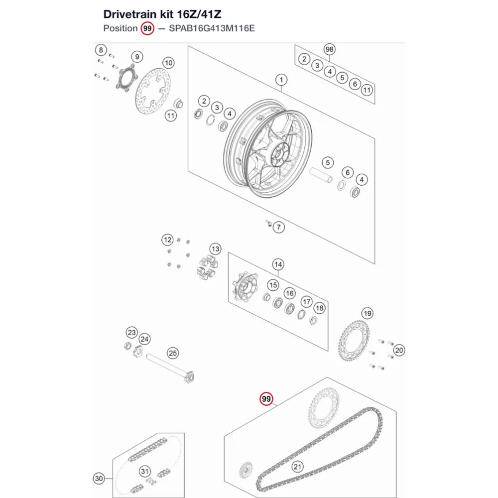 Drivetrain kit 16Z/41Z