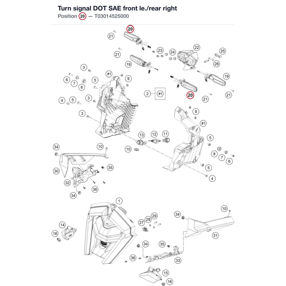 Turn signal DOT SAE front le./rear right