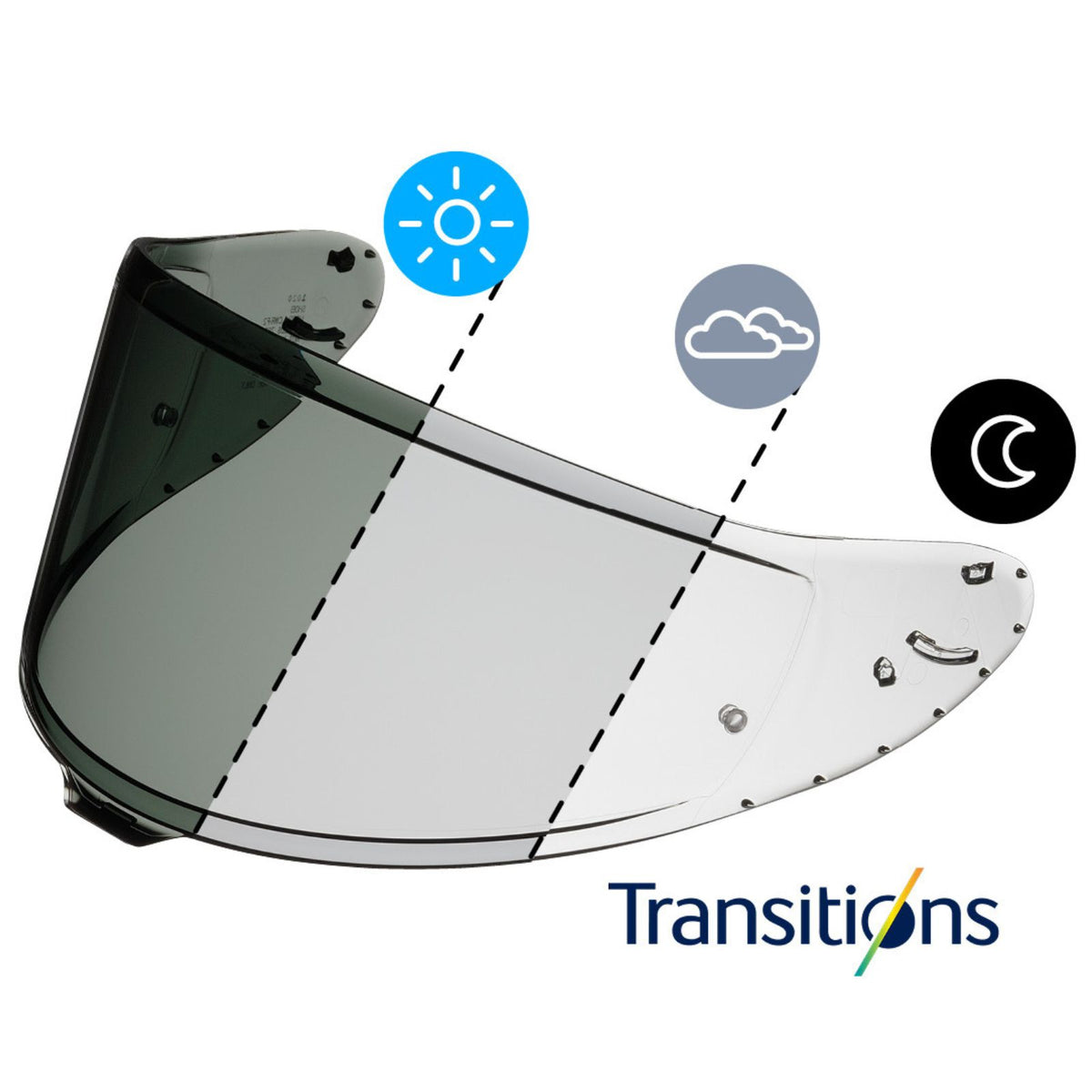 SHOEI Transitions® CWR-F2 Transitions® Pinlock® Ready Face Shield - SKU: 0201-9755-00