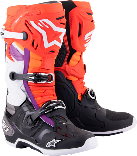 TECH 10 BOOTS BLK/FLO RED/FLO